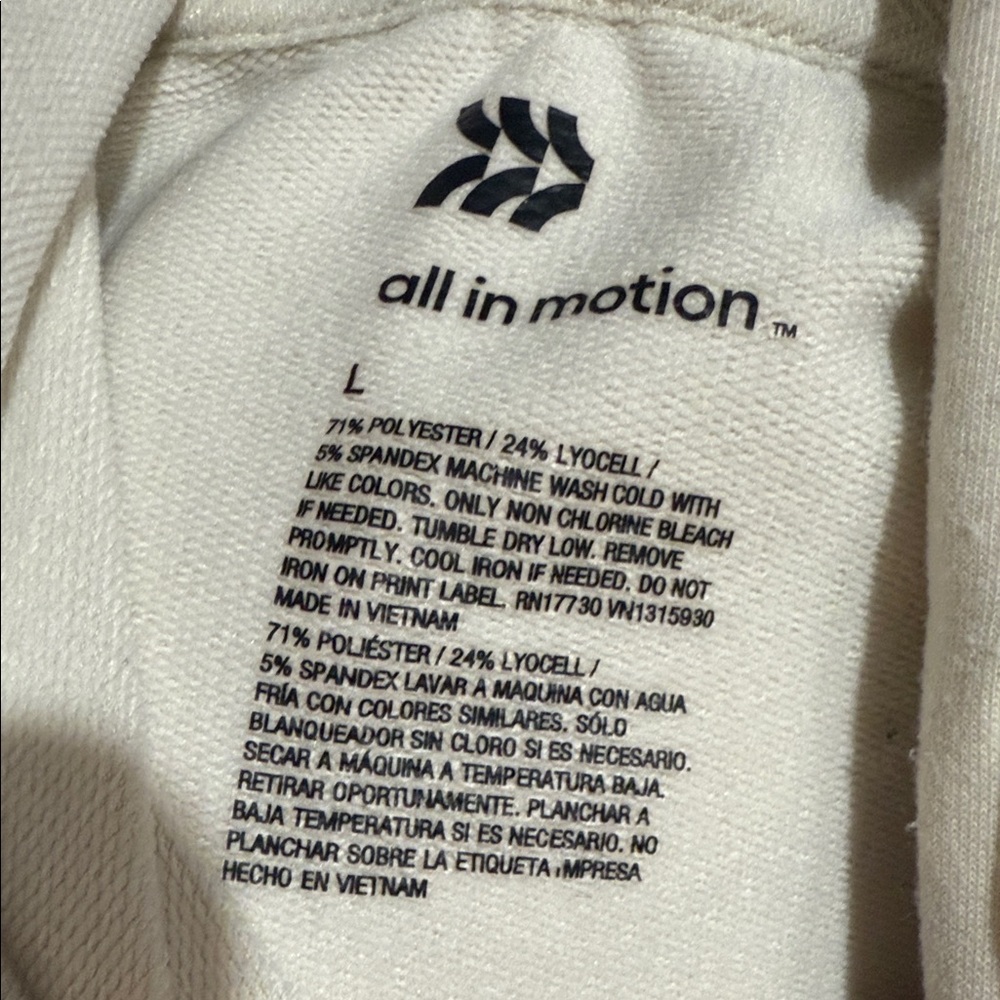 All in Motion Off-White Hooded Sweatshirt - Picture 4 of 4